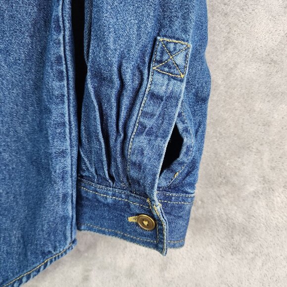 Womens Blue Denim Shirt Sag Harbor Sport Embroidered Button Up Back Yoke Size S - Picture 5 of 12